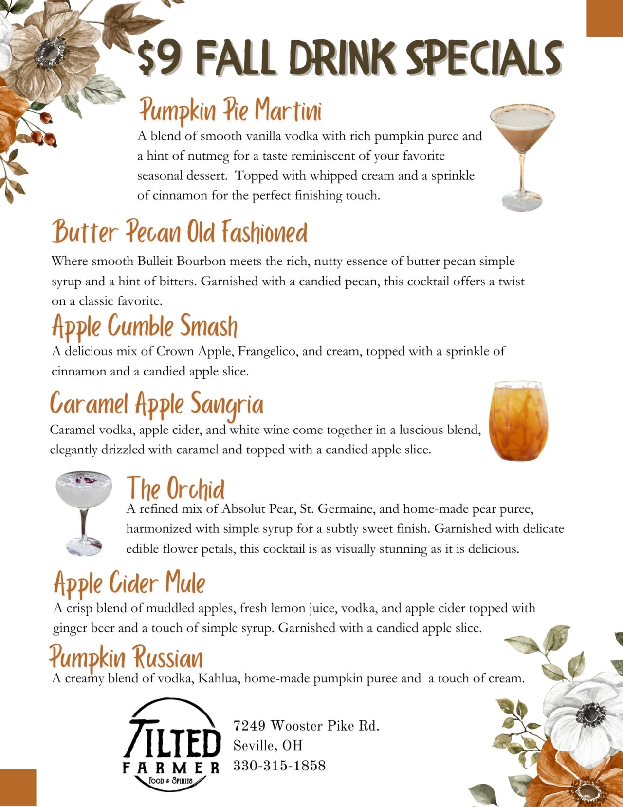 Menu Highlights | The Tilted Farmer